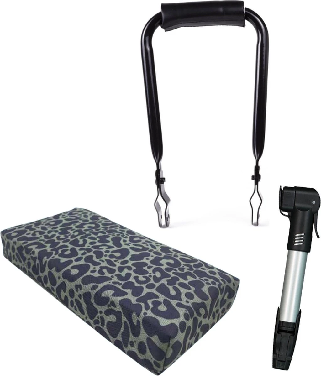 Bagagedrager-kussen, Rug-rolkussentje Incl. Mini Fietspomp En Rugleuning, Complete Set - Fietskussen - Achterop - Fiets - Kinderzitje - Waterafstotend 3 Bagagedrager-kussen, Rug-rolkussentje Incl. Mini Fietspomp En Rugleuning, Complete Set - Fietskussen - Achterop - Fiets - Kinderzitje - Waterafstotend