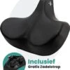 Voltano City XXXL Fietszadel – Unisex Extra Breed Fietszadel – Tegen Zadelpijn – 100% Waterdicht – Incl. Gratis Zadelstrop - Zwart -BOl Winkel 1034x1200 5