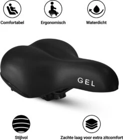 Philippe Sail Fietszadel Black Smooth, Stijlvol En Comfortabel Zadel Voor Veel Fietsplezier, Comfortabel, Zacht En Ergonomisch