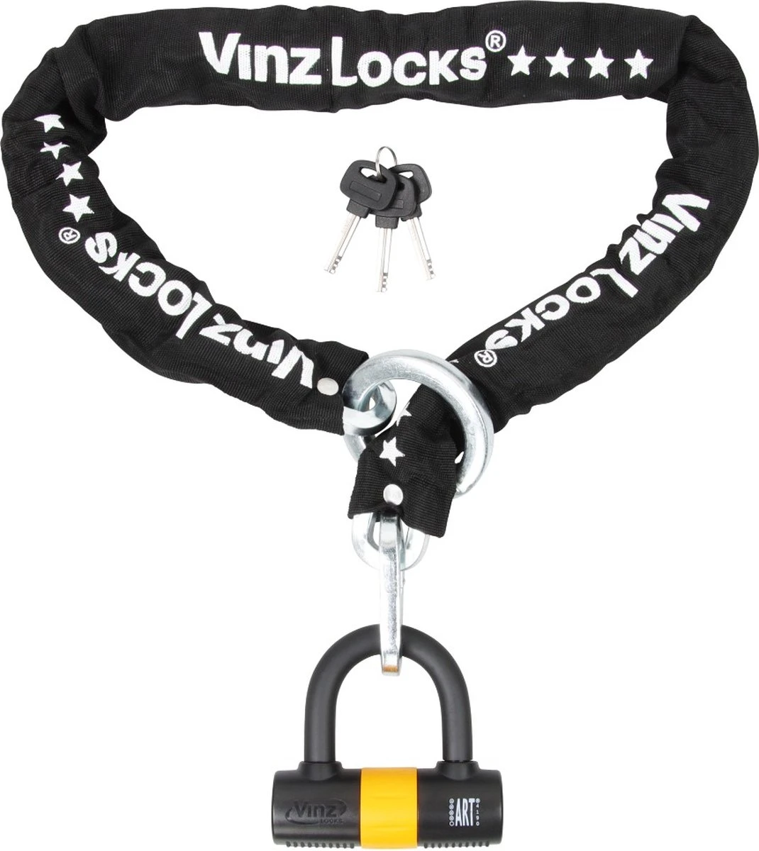 VINZ Trivor ART 4 Kettingslot - 120 Cm Motorslot Van Gehard Staal Met Ring / Scooterslot Met Hangslot / Schijfremslot 3 VINZ Trivor ART 4 Kettingslot - 120 Cm Motorslot Van Gehard Staal Met Ring / Scooterslot Met Hangslot / Schijfremslot