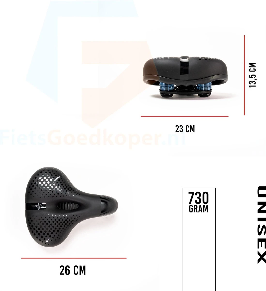 Voltano Pro Gel Fietszadel – Met Uitsparing – Zwart – Unisex - Inclusief Zadelstrop - Ergonomisch Gevormd - Elastomeer Vering 11 Voltano Pro Gel Fietszadel – Met Uitsparing – Zwart – Unisex - Inclusief Zadelstrop - Ergonomisch Gevormd - Elastomeer Vering - Afbeelding 9