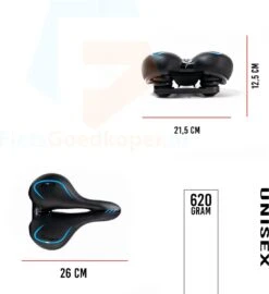 Voltano City / Tour Fietszadel - Comfortabel Gel Zadel - Met Uitsparing - Unisex - Zwart / Blauw - Elastomeren Vering Voor Extra Comfort 11 Voltano City / Tour Fietszadel - Comfortabel Gel Zadel - Met Uitsparing - Unisex - Zwart / Blauw - Elastomeren Vering Voor Extra Comfort -BOl Winkel 1099x1200 4