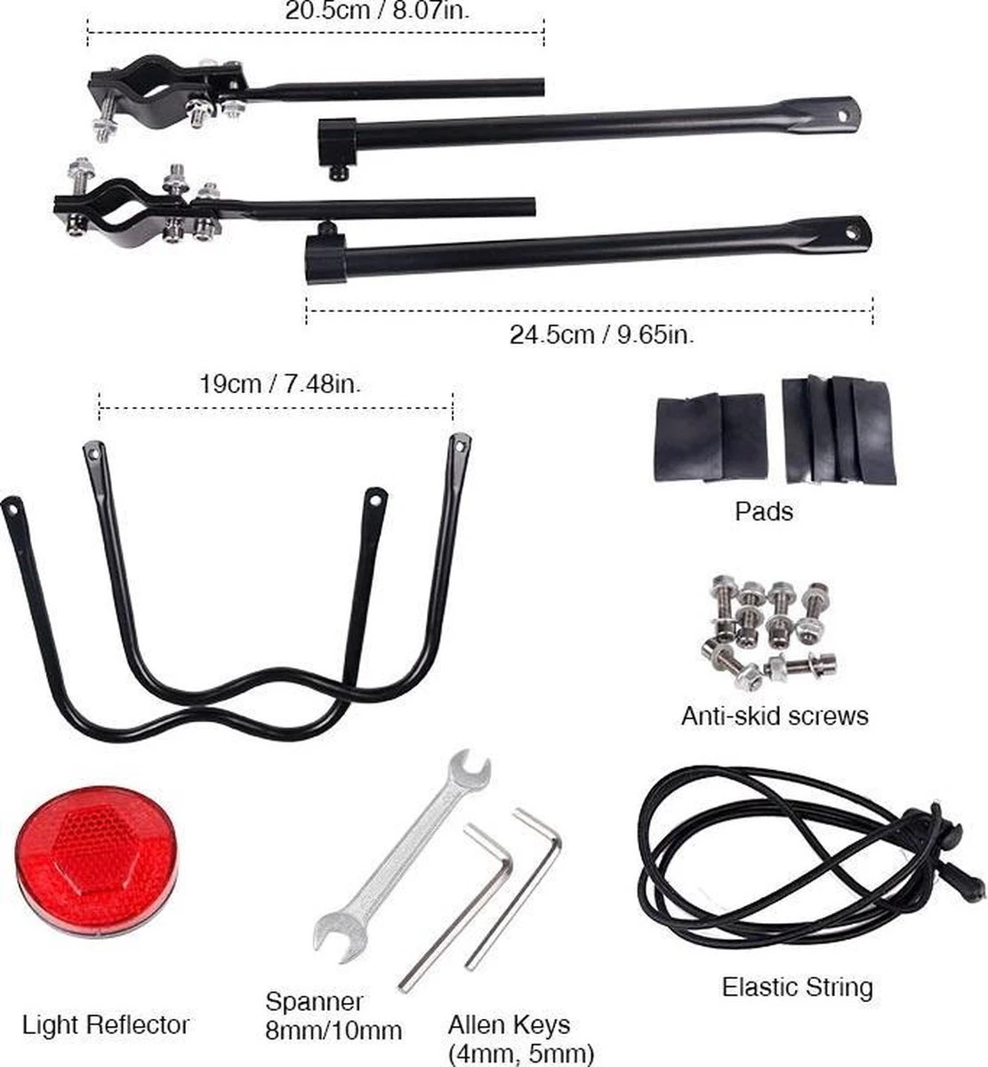 Merkloos Bagagedrager Fiets - Bagagerek Met Zadelpenbevestiging - Aluminium - Zwart - Geschikt Voor Mountainbike & Racefiets 9 Merkloos Bagagedrager Fiets - Bagagerek Met Zadelpenbevestiging - Aluminium - Zwart - Geschikt Voor Mountainbike & Racefiets - Afbeelding 7