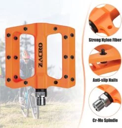 Zacro Fietspedalen - Nylon Antislip Mountainbike Pedalen - Platformpedalen - 9/16 - 2 Lagers - Antislip Waterdicht Anti Stof - Oranje -BOl Winkel 1147x1200 2