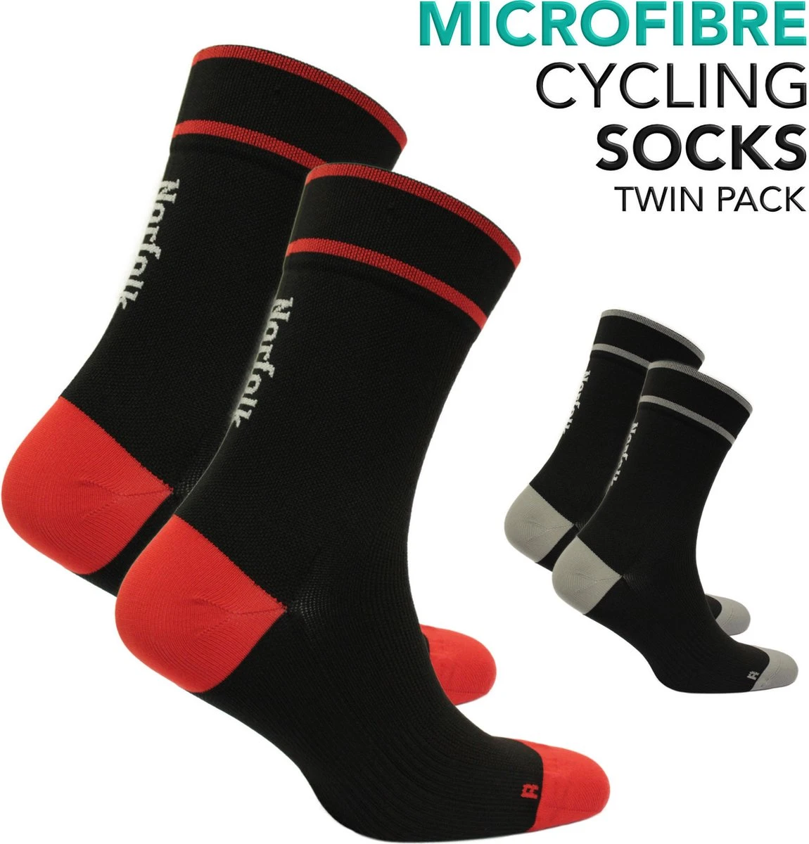 Norfolk - Fietssokken - 2 Paar - Low Friction Wielrensokken Heren - Dames - Nauwsluitend - Naadloze - Antislip - Microvezel Wielersokken - Adam - Zwart - Unisex - 43-46 3 Norfolk - Fietssokken - 2 Paar - Low Friction Wielrensokken Heren - Dames - Nauwsluitend - Naadloze - Antislip - Microvezel Wielersokken - Adam - Zwart - Unisex - 43-46