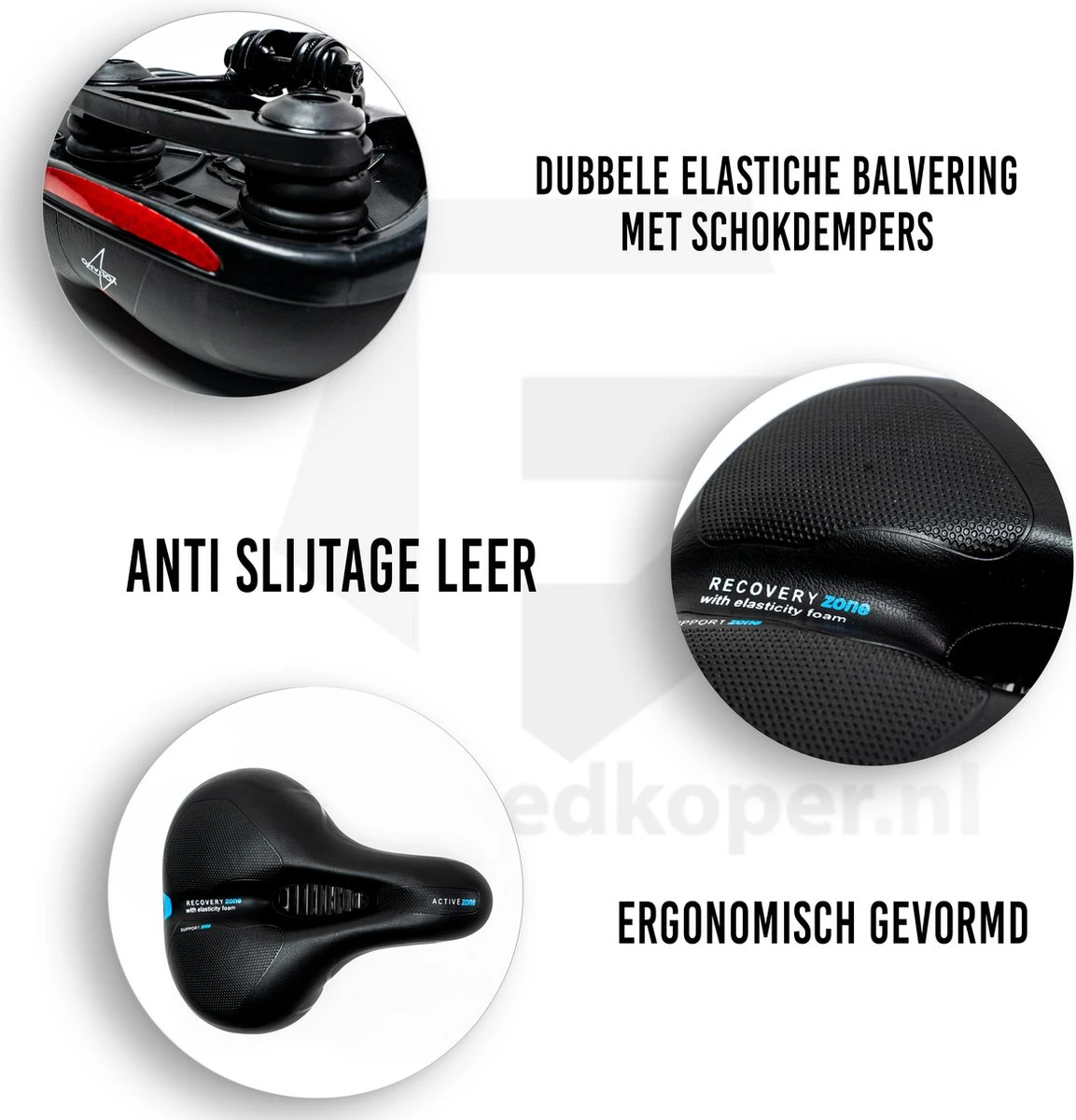 Voltano Fietszadel Met Gelpads - Zwart/Blauw - Uitsparing - Zadelvering - Unisex - Incl. Gratis Zadelstrop 6 Voltano Fietszadel Met Gelpads - Zwart/Blauw - Uitsparing - Zadelvering - Unisex - Incl. Gratis Zadelstrop - Afbeelding 4