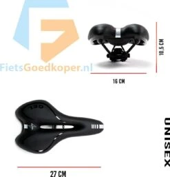 Voltano Trekking Fietszadel - Comfortabel Gel Zadel - Met Uitsparing - Inclusief Zadelstrop - 100% Waterdicht - Unisex - Zwart -BOl Winkel 1153x1200 4