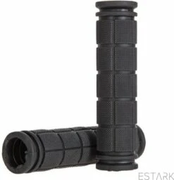 Merkloos ESTARK® - Fietshandvatten - Handvatten - Universeel - Fiets – Mountainbike – Professioneel - Grips - Extra Grip – Fietshandvaten -Handvaten - Handig Te Monteren - Anti-slip – Fietsen – Stuur – Bikegrips – Stevig - Rubber Zwart - (R-zwa)