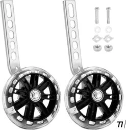 TIKKENS® Zijwieltjes - 12-20 Inch - LED Lichtjes - Zijwieltjes Voor Kinderfiets - Zwart - 12 Inch/14 Inch/16 Inch/18 Inch/20 Inch - Zijwielen - Kinderfietsaccessoires