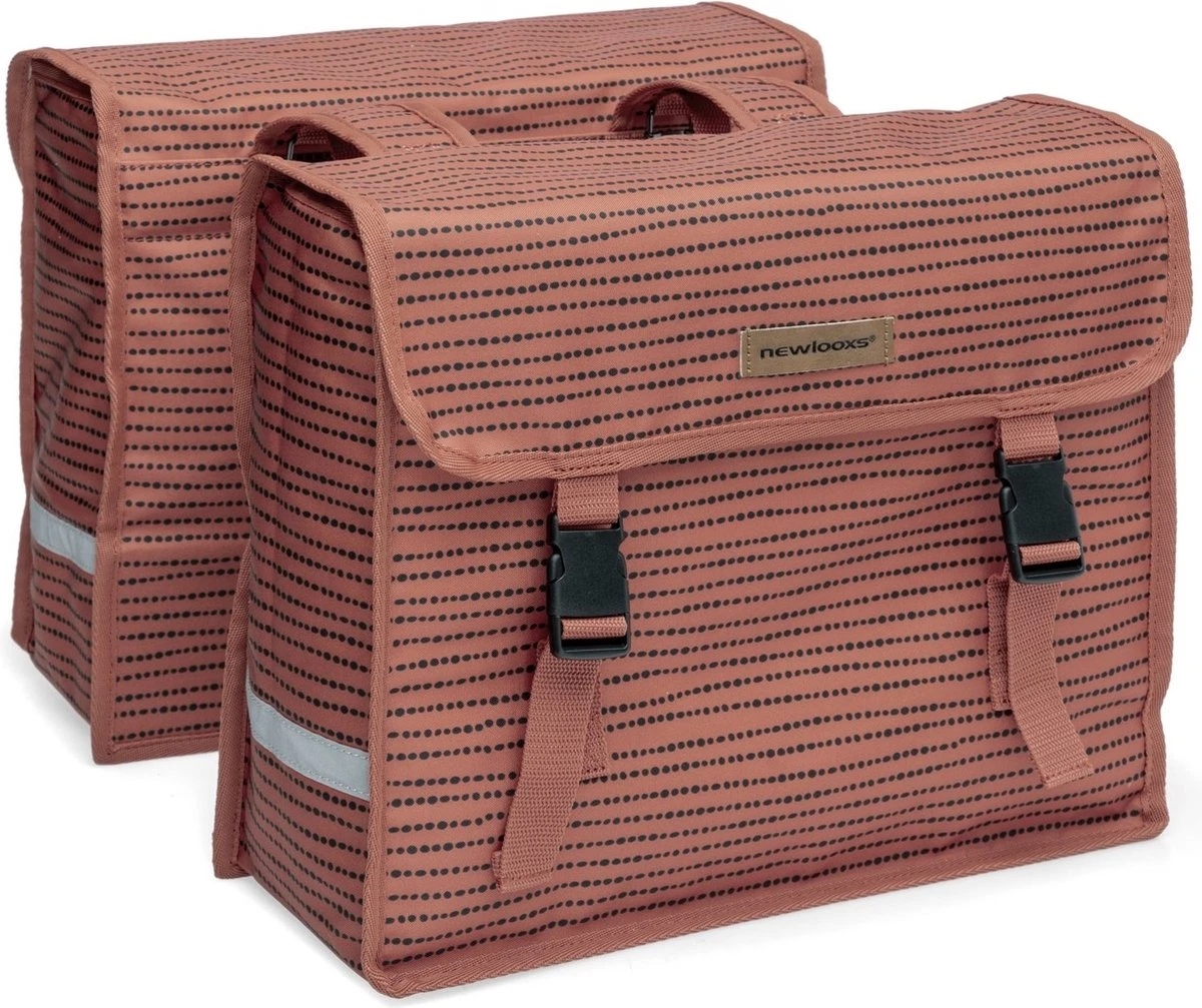 New Looxs Fiori Double Nomi Dubbele Fietstas - 30 Liter - Rood 3 New Looxs Fiori Double Nomi Dubbele Fietstas - 30 Liter - Rood