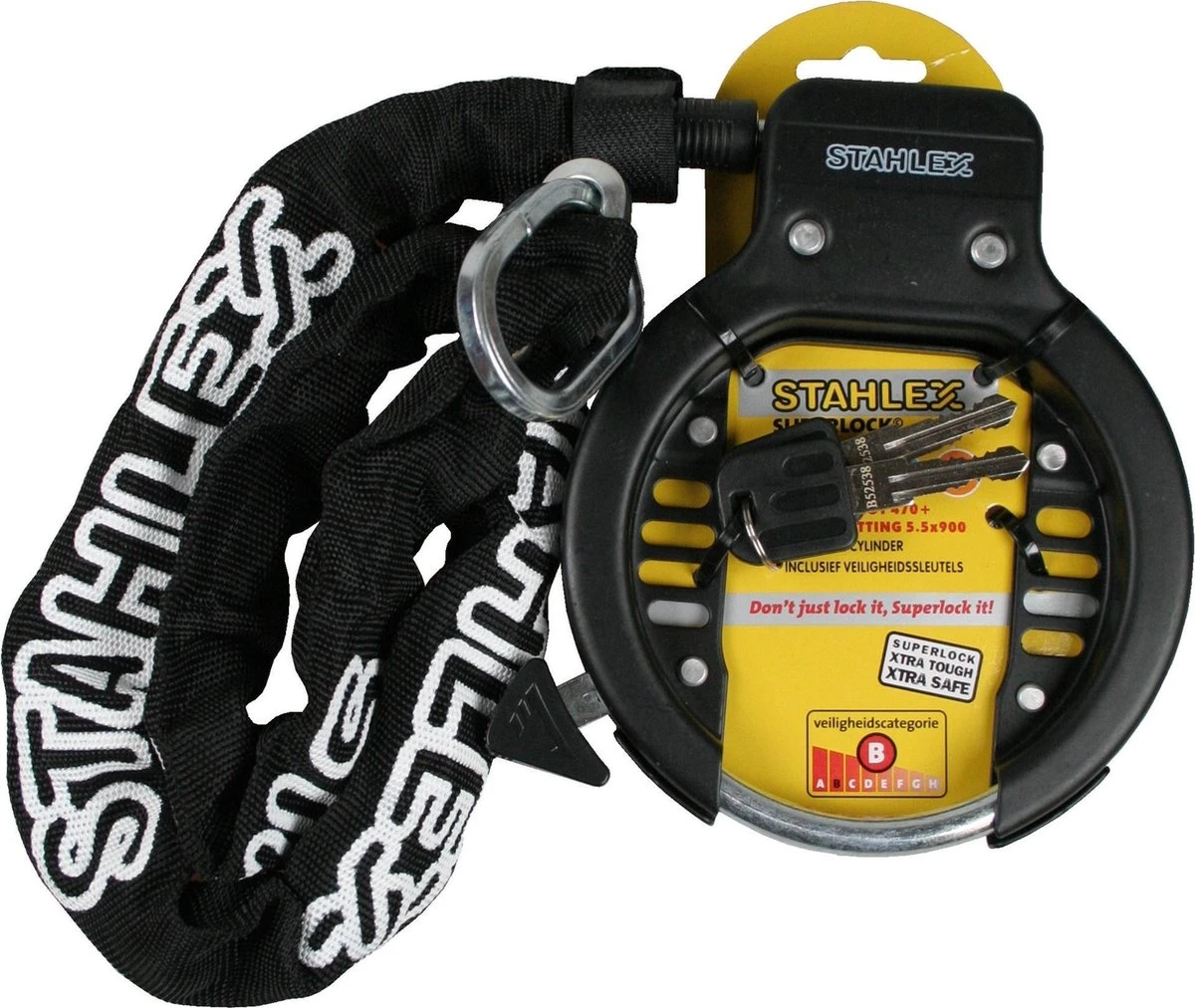 Stahlex Ringslot + Insteekketting 5.5mm X 90cm | Zwart 6 Stahlex Ringslot + Insteekketting 5.5mm X 90cm | Zwart - Afbeelding 4