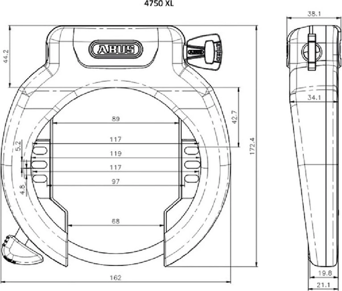 Abus Ringslot Amparo 2.0 4750XL - SL86737 4 Abus Ringslot Amparo 2.0 4750XL - SL86737 - Afbeelding 2