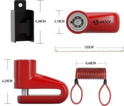 JAXY Schijfremslot - Fiets Slot - Elektrische Step Slot - Remschijfslot - Motorslot - Slot - Elektrische Step Accessoires - Slot Step - Remschijf Slot -BOl Winkel 1200x1027 5