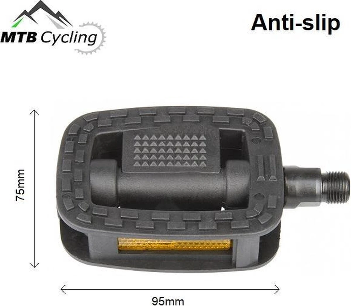 Fiets Pedalen Inclusief Bevestiging Gereedschap - Anti Slip - Trappers Voor Fiets Met Reflector - 14.2mm Schroefdraad - 9/16 Inch -Zwart 8 Fiets Pedalen Inclusief Bevestiging Gereedschap - Anti Slip - Trappers Voor Fiets Met Reflector - 14.2mm Schroefdraad - 9/16 Inch -Zwart - Afbeelding 6