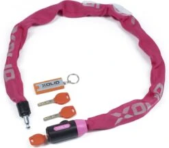 Xolid Kettingslot Fiets - Roze - Fietsslot Ketting - Slot 90CM