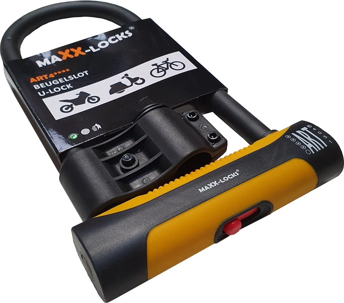 Maxx-Locks Raglan Beugelslot / Fietsslot / Motorslot / Scooterslot ART 4 - Geel - 32 Cm 3 Maxx-Locks Raglan Beugelslot / Fietsslot / Motorslot / Scooterslot ART 4 - Geel - 32 Cm