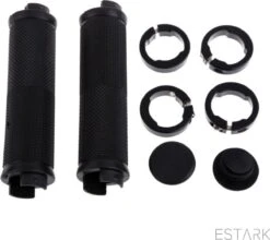 ESTARK® - Fietshandvatten - Lock-On - Handvatten - Universeel - Fiets – Mountainbike – Professioneel - Grips - Extra Grip – Fietshandvaten -Handvaten - Handig Te Monteren - Anti-slip – Fietsen – Stuur – Bikegrips – Lock-on Aanspanbaar - Zwart - LO-zw -BOl Winkel 1200x1071 2