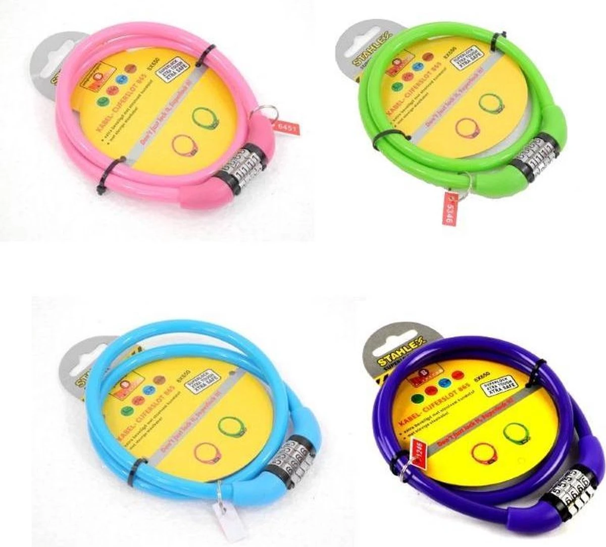 Benson Stahlex Ø10mm / 65cm Kabelslot Schlechts 110g Met 4-stellig Cijferslot | Het Eerste Fietsslot Voor Uw Kind | Groen 3 Benson Stahlex Ø10mm / 65cm Kabelslot Schlechts 110g Met 4-stellig Cijferslot | Het Eerste Fietsslot Voor Uw Kind | Groen