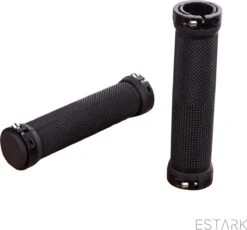 ESTARK® - Fietshandvatten - Lock-On - Handvatten - Universeel - Fiets – Mountainbike – Professioneel - Grips - Extra Grip – Fietshandvaten -Handvaten - Handig Te Monteren - Anti-slip – Fietsen – Stuur – Bikegrips – Lock-on Aanspanbaar - Zwart - LO-zw -BOl Winkel 1200x1118