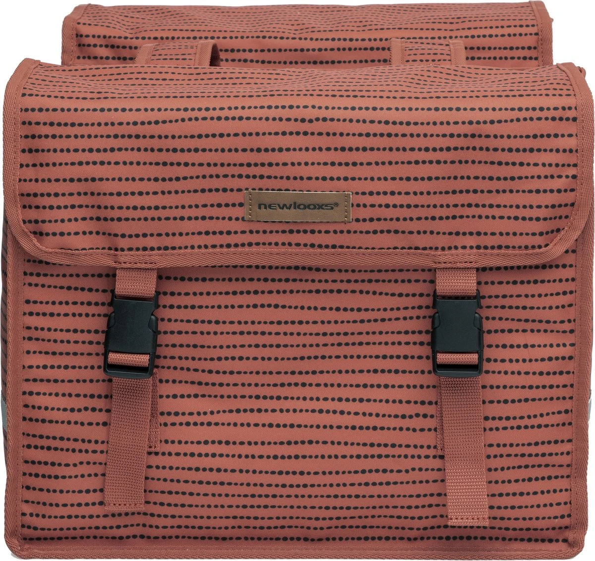 New Looxs Fiori Double Nomi Dubbele Fietstas - 30 Liter - Rood 4 New Looxs Fiori Double Nomi Dubbele Fietstas - 30 Liter - Rood - Afbeelding 2