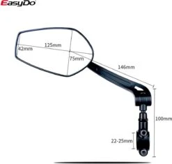 EasyDo Fietsspiegel Ebike Incl Grote Kijkhoek - Achteruitkijkspiegel - Links - 360º Verstelbaar - Multifunctioneel - Incl Inbussleutel -BOl Winkel 1200x1143 2