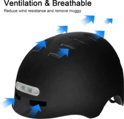 Fiets Helm - Scooter Helm - Snorscooter Helm - Snorfiets Helm - Elektrische Fiets Helm - Inclusief LED Verlichting - Maat L (hoofdomtrek 58-61cm) -BOl Winkel 1200x1149