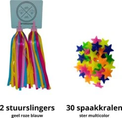 Entergoods® Fietsversiering Kinderfiets- Stuurslingers En Spaakkralen - Combi/Set - Fietsversiering Kinderen - Vrolijke Streamers Stuur + Spaakkralen Ster -BOl Winkel 1200x1161 4