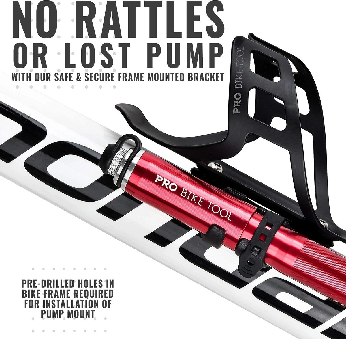 PRO BIKE TOOL Mini Luchtpomp Fiets, Fietspomp Voor Alle Ventielen (Presta & Schrader), Hoge Druk Tot 6,9 Bar / 100 PSI, Betrouwbare, Compacte & Lichtgewicht Framepomp, Pomp Voor Racefiets & Mountainbike. 6 PRO BIKE TOOL Mini Luchtpomp Fiets, Fietspomp Voor Alle Ventielen (Presta & Schrader), Hoge Druk Tot 6,9 Bar / 100 PSI, Betrouwbare, Compacte & Lichtgewicht Framepomp, Pomp Voor Racefiets & Mountainbike. - Afbeelding 4