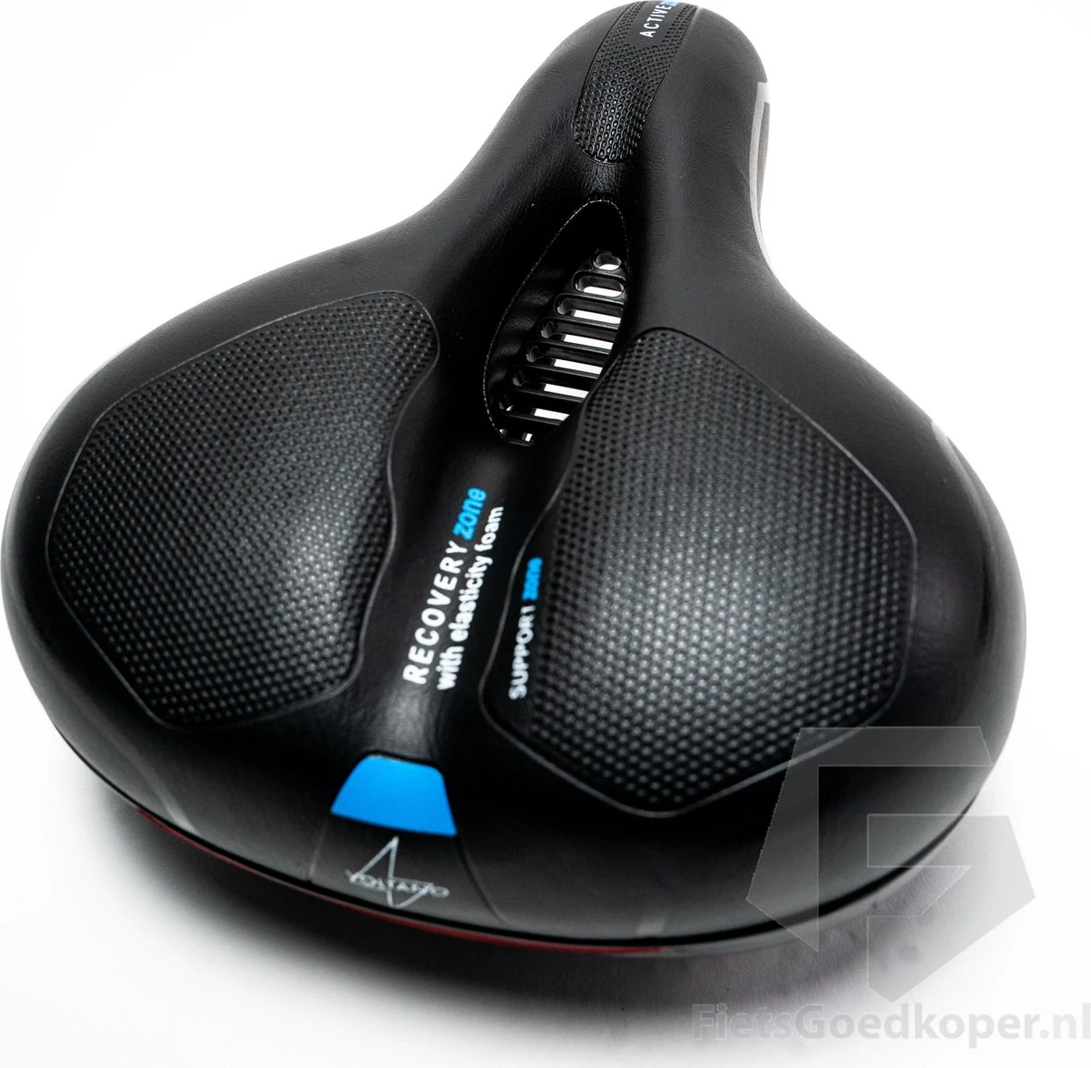 Voltano Fietszadel Met Gelpads - Zwart/Blauw - Uitsparing - Zadelvering - Unisex - Incl. Gratis Zadelstrop 7 Voltano Fietszadel Met Gelpads - Zwart/Blauw - Uitsparing - Zadelvering - Unisex - Incl. Gratis Zadelstrop - Afbeelding 5