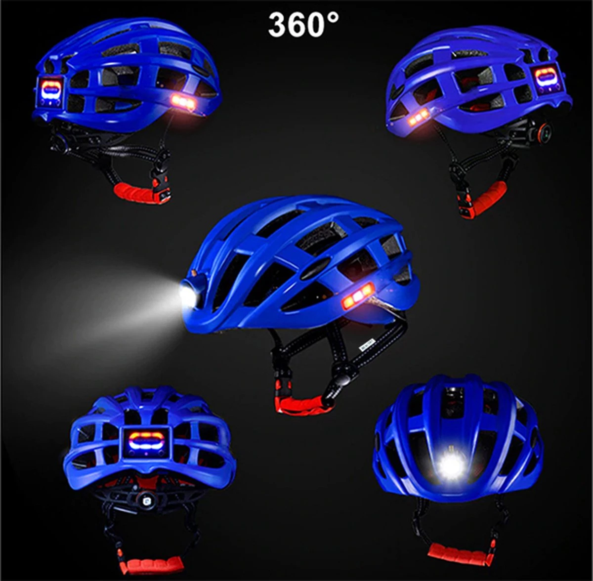 MTB Helm Met Verlichting | E-bike | Racefiets | Pro Fietshelm Met Verlichting | Licht Van Gewicht | Ingebouwde Led Lamp Als Voorlicht + Zijlicht En Achterlicht > Sport Lights, Kleur Helm Zwart 8 MTB Helm Met Verlichting | E-bike | Racefiets | Pro Fietshelm Met Verlichting | Licht Van Gewicht | Ingebouwde Led Lamp Als Voorlicht + Zijlicht En Achterlicht > Sport Lights, Kleur Helm Zwart - Afbeelding 6