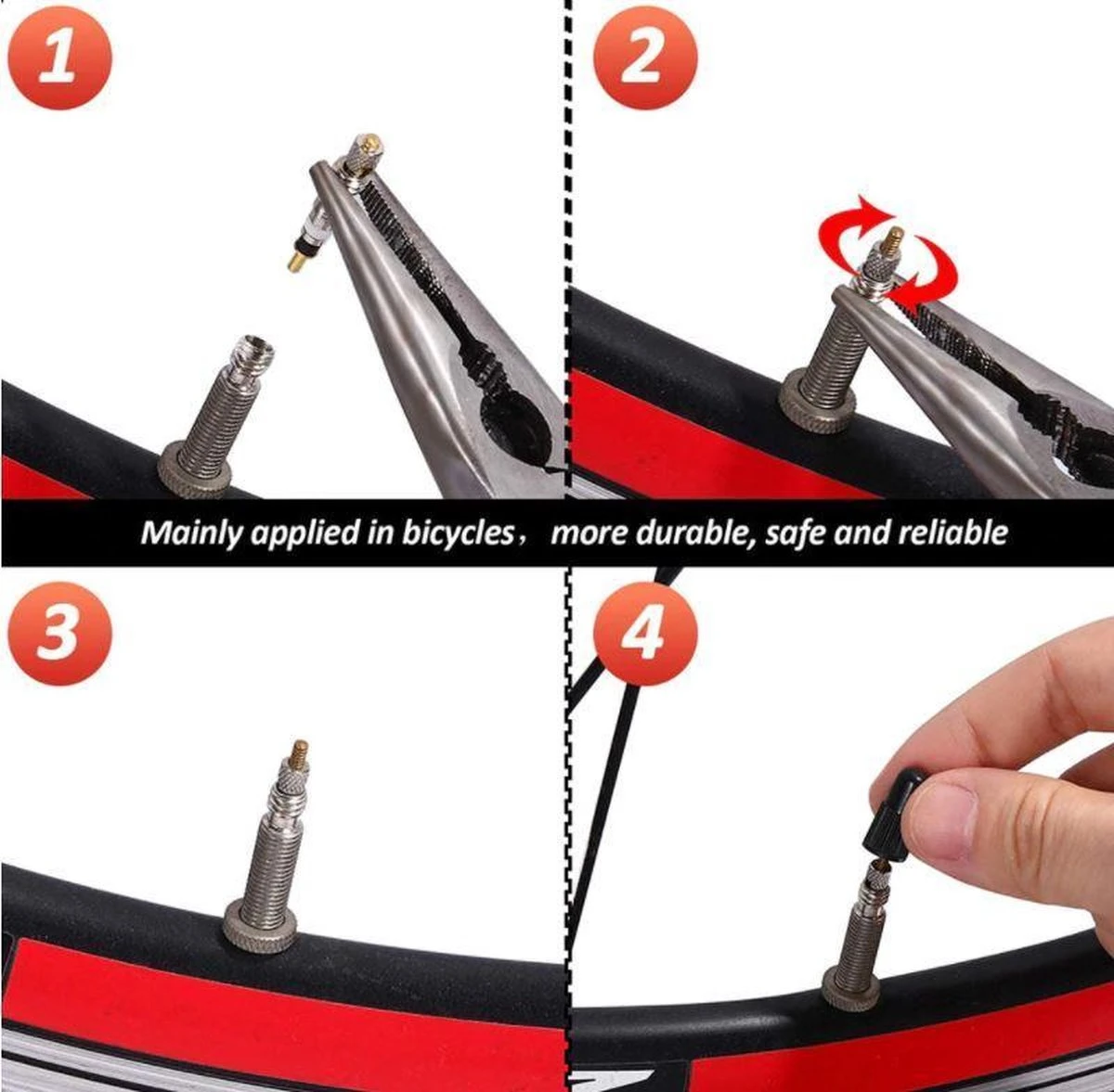 Merkloos Frans Ventiel - Fietsventiel - Banden Pompen - 2 Stuks 5 Merkloos Frans Ventiel - Fietsventiel - Banden Pompen - 2 Stuks - Afbeelding 3