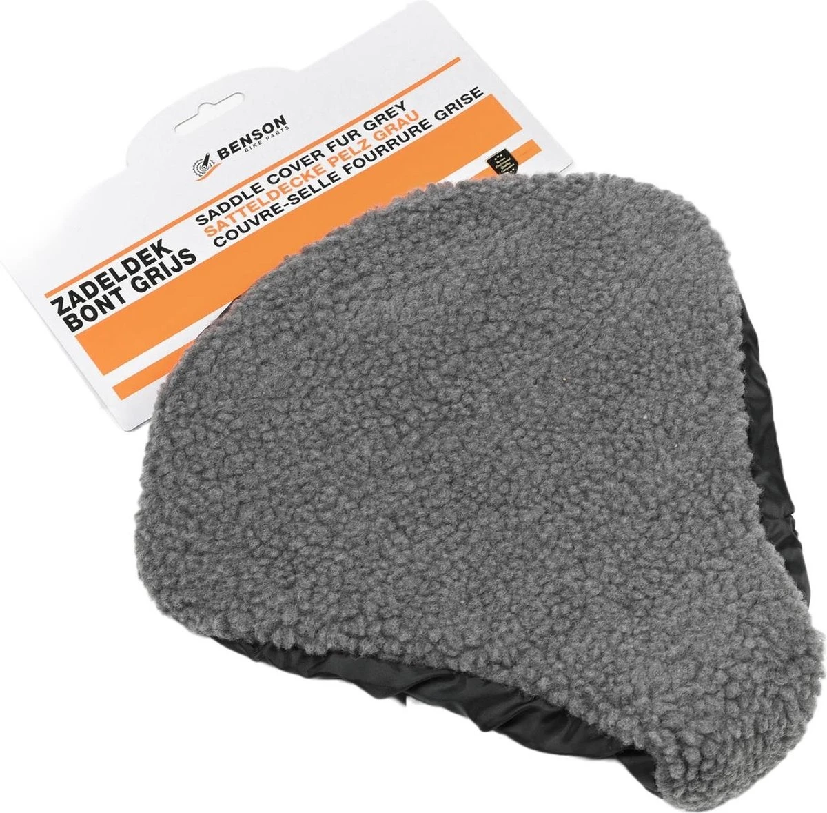 Benson Universele Fiets Zadeldek - Imitatie Schapenvacht - Bont - Grijs 6 Benson Universele Fiets Zadeldek - Imitatie Schapenvacht - Bont - Grijs - Afbeelding 4