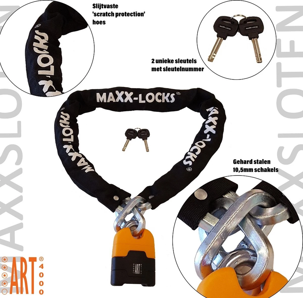 Maxx-Locks Ohura Motorslot / Scooterslot ART 4 - Kettingslot 120cm 6 Maxx-Locks Ohura Motorslot / Scooterslot ART 4 - Kettingslot 120cm - Afbeelding 4