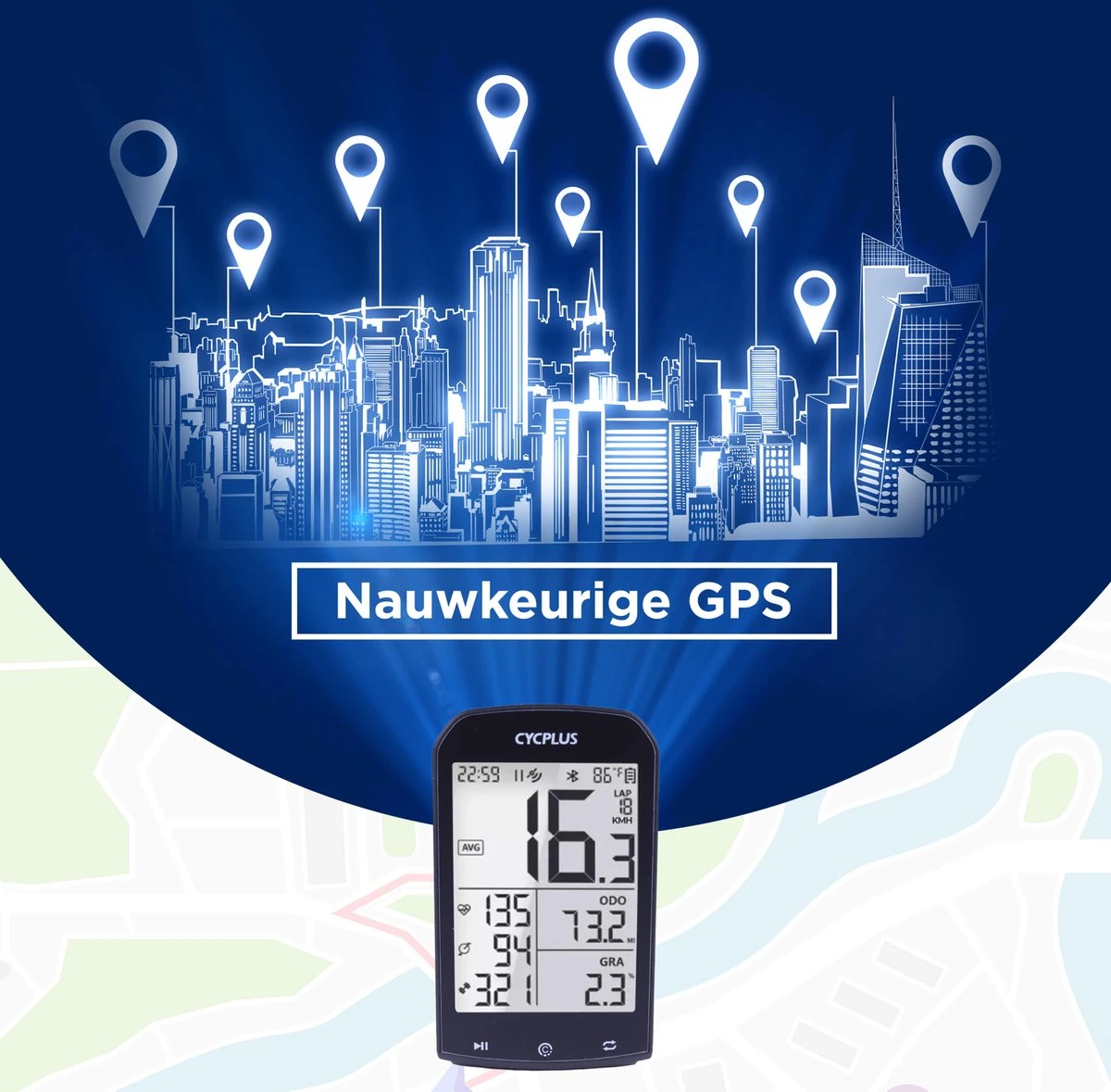 Cycplus® Draadloze & Waterbestendige Fietscomputer - Datavisualisatie D.m.v Bluetooth - Fiets GPS - Extra Groot Scherm - Zwart 4 Cycplus® Draadloze & Waterbestendige Fietscomputer - Datavisualisatie D.m.v Bluetooth - Fiets GPS - Extra Groot Scherm - Zwart - Afbeelding 2