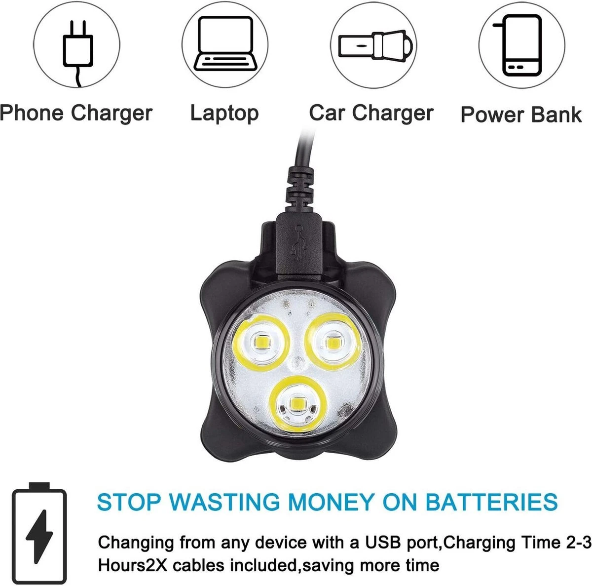 BOTC Fietsverlichting USB Oplaadbaar - Oplaadbare USB Led Fietslamp - Voorlicht & Achterlicht - Waterdicht 10 BOTC Fietsverlichting USB Oplaadbaar - Oplaadbare USB Led Fietslamp - Voorlicht & Achterlicht - Waterdicht - Afbeelding 8