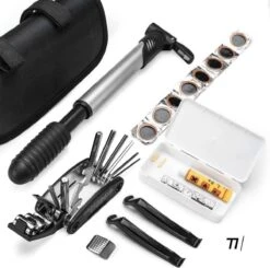 TIKKENS® Fietsbanden Reparatieset - Lekke Fietsband Reparatie Set - Racefiets / Mountainbike / Alle Andere Fietstypes / Complete Set In Etui - Onderhoud
