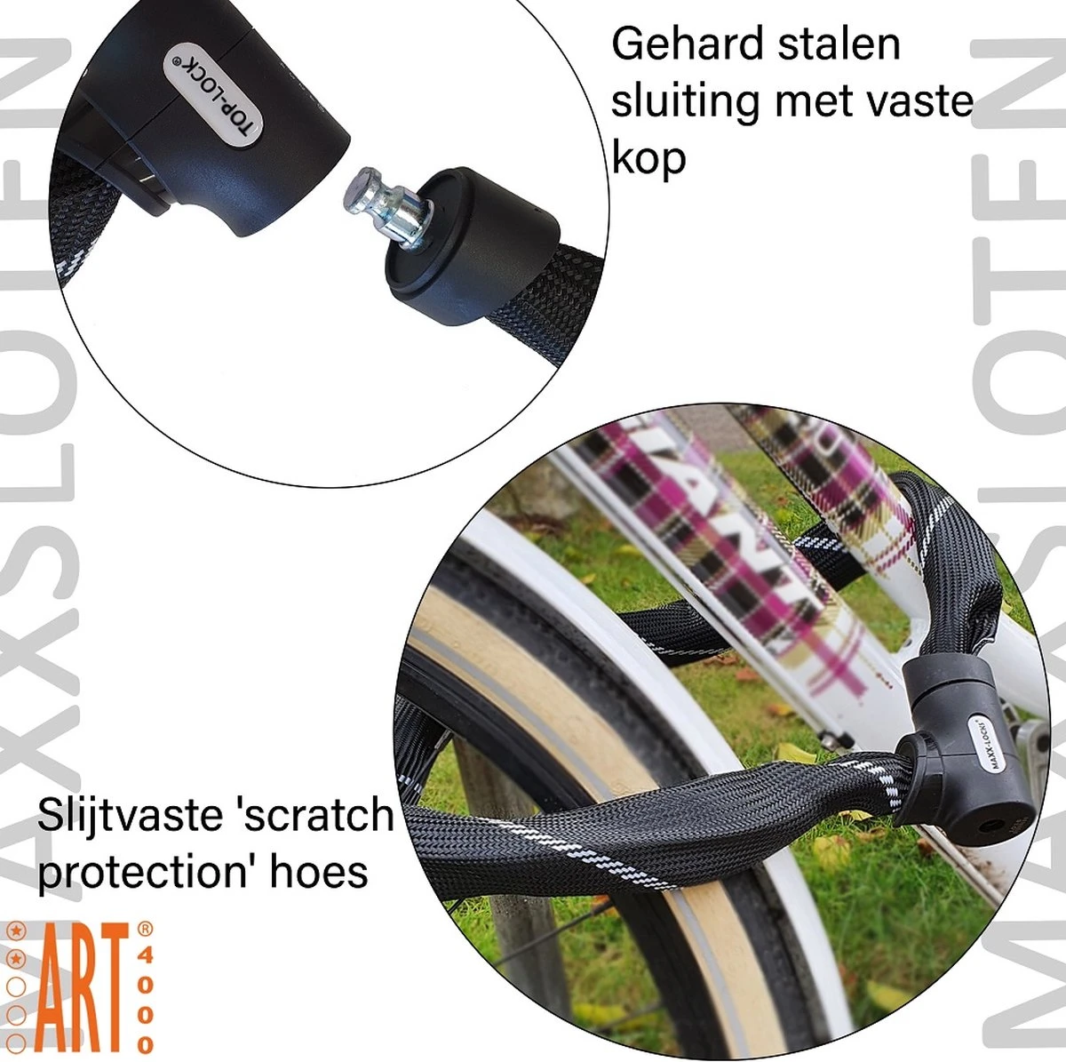 Maxx-Locks Twizel Fietsslot ART 2 | 140 Cm Kettingslot | Gehard Staal | Zwart | Slot E-Bike / Fiets 5 Maxx-Locks Twizel Fietsslot ART 2 | 140 Cm Kettingslot | Gehard Staal | Zwart | Slot E-Bike / Fiets - Afbeelding 3