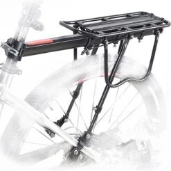 Merkloos Bagagedrager Fiets - Bagagerek Met Zadelpenbevestiging - Aluminium - Zwart - Geschikt Voor Mountainbike & Racefiets