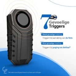 Merkloos Fietsalarm Met Afstandsbediening – Waterdicht – Fietsslot – SOS Geluid – Geschikt Voor Fiets & E Bike – Alarmsysteem – Scooter Alarm - Zwart -BOl Winkel 1200x1200 1022