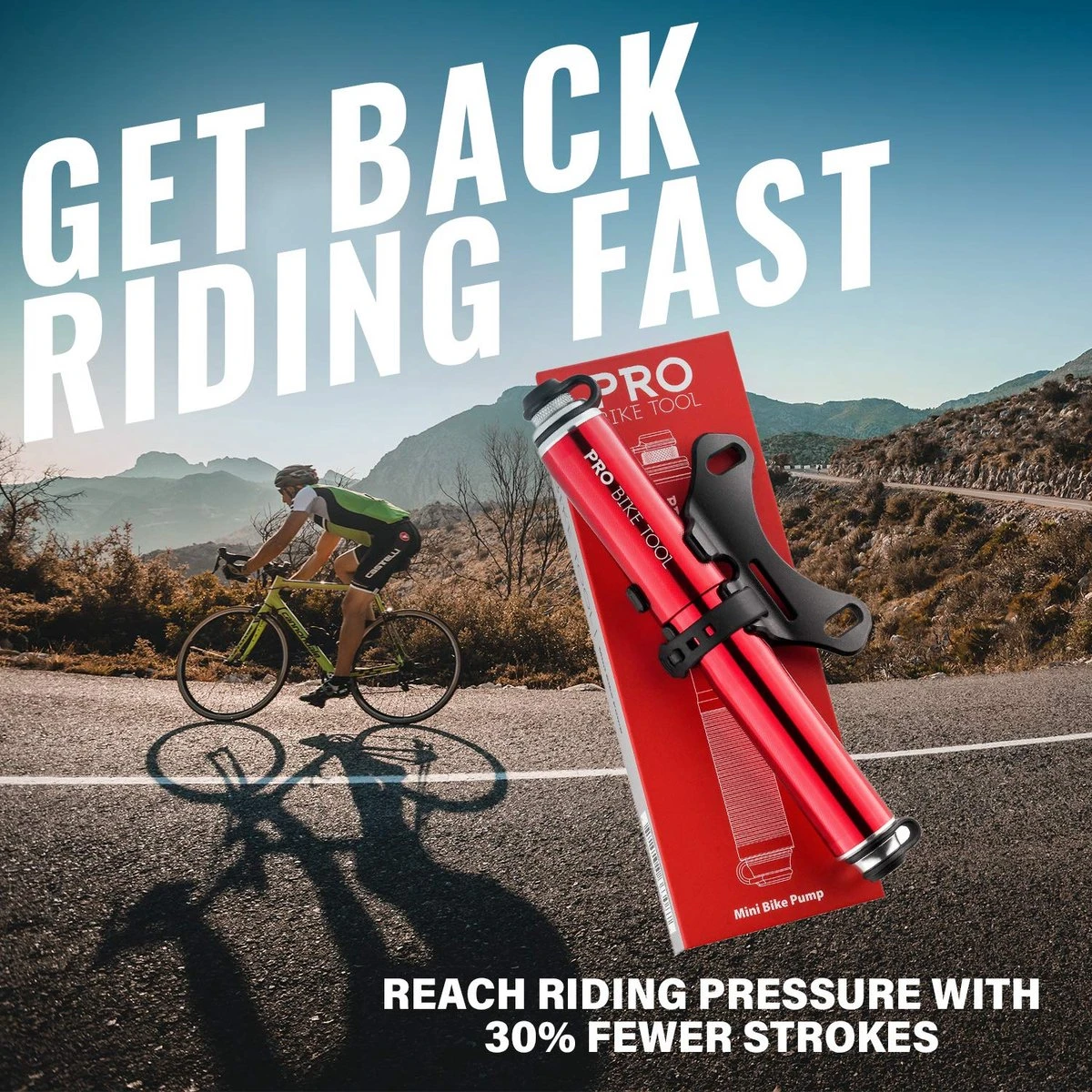 PRO BIKE TOOL Mini Luchtpomp Fiets, Fietspomp Voor Alle Ventielen (Presta & Schrader), Hoge Druk Tot 6,9 Bar / 100 PSI, Betrouwbare, Compacte & Lichtgewicht Framepomp, Pomp Voor Racefiets & Mountainbike. 4 PRO BIKE TOOL Mini Luchtpomp Fiets, Fietspomp Voor Alle Ventielen (Presta & Schrader), Hoge Druk Tot 6,9 Bar / 100 PSI, Betrouwbare, Compacte & Lichtgewicht Framepomp, Pomp Voor Racefiets & Mountainbike. - Afbeelding 2