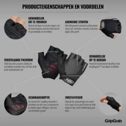 GripGrab - ProGel Padded Korte Vinger Zomer Fietshandschoenen - Zwart - Unisex - Maat XL -BOl Winkel 1200x1200 3