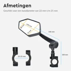 Dyken Fietsspiegel Links - Achteruitkijkspiegel Op Stuur - Fietsspiegel Ebike - Fiets Spiegel -BOl Winkel 1200x1200 410