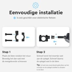 Dyken Fietsspiegel Links - Achteruitkijkspiegel Op Stuur - Fietsspiegel Ebike - Fiets Spiegel -BOl Winkel 1200x1200 411