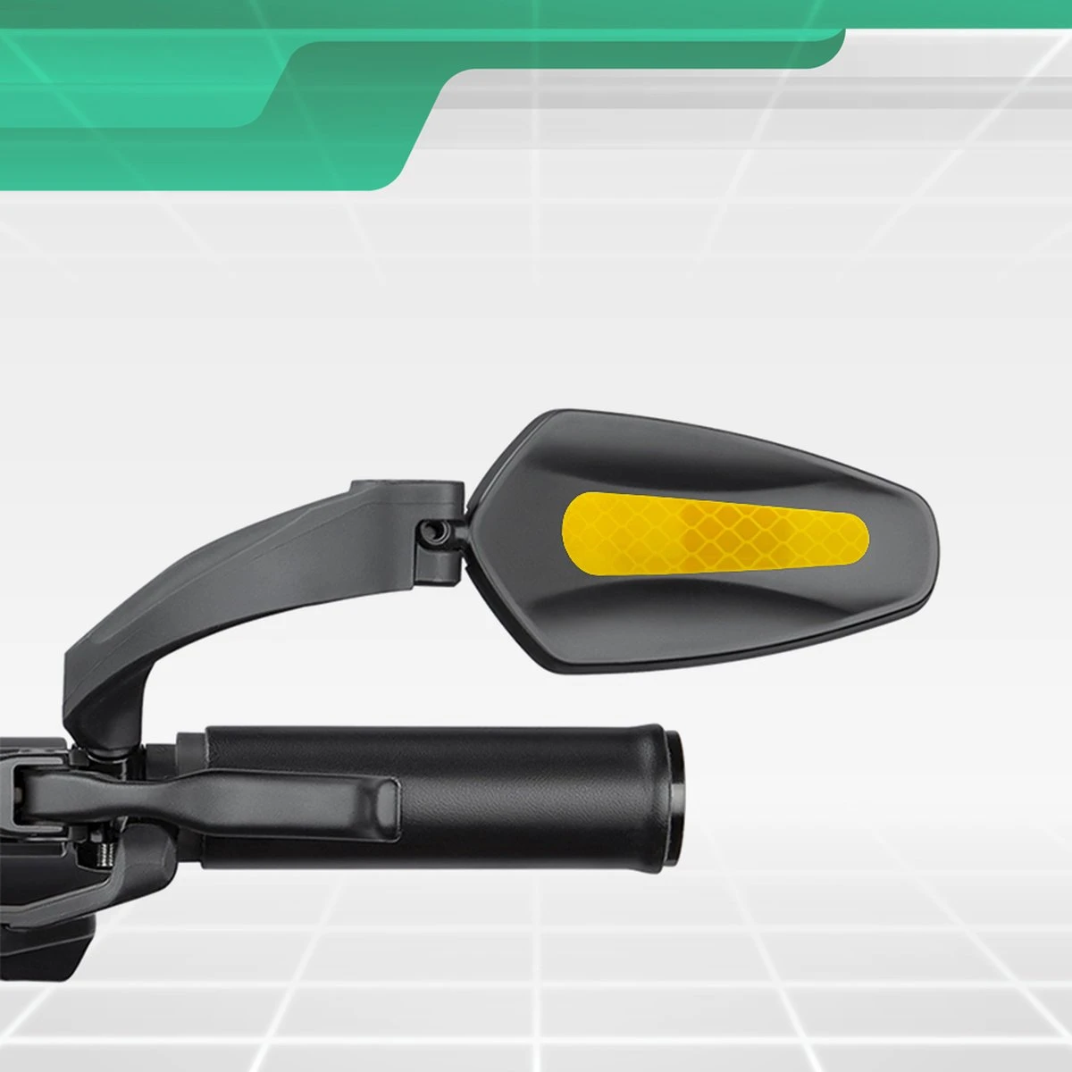 Merkloos Fietsspiegel + Reflectiestrip - Links - E-bike - Verstelbaar 360 Graden - Zwart 6 Merkloos Fietsspiegel + Reflectiestrip - Links - E-bike - Verstelbaar 360 Graden - Zwart - Afbeelding 4