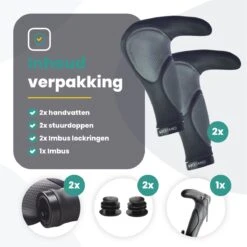 Voltano Ergonomisch Gevormde Fiets Handvatten Met Bar Ends - Handvat Eenvoudig Vastzetten Met Imbus - Incl. Bevestigingsmateriaal - Anti Plak Coating - Fietshandvatten Met Verhoogde Grip -BOl Winkel 1200x1200 697