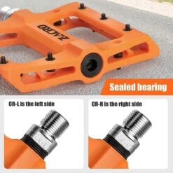 Zacro Fietspedalen - Nylon Antislip Mountainbike Pedalen - Platformpedalen - 9/16 - 2 Lagers - Antislip Waterdicht Anti Stof - Oranje -BOl Winkel 1200x1200 730