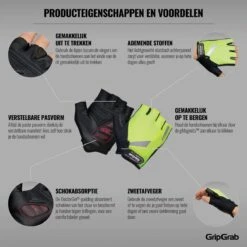 GripGrab - ProGel Padded Korte Vinger Zomer Fietshandschoenen - Geel Hi-Vis - Unisex - Maat L -BOl Winkel 1200x1200 75