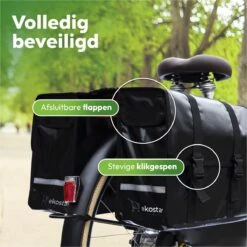 Ekostar® Online Shopping - Fietstassen Dubbel - Fietstas - Waterdicht - 46 L - Zwart - Fietstassen Elektrische Fietsen -BOl Winkel 1200x1200 850