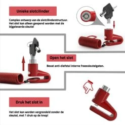 JAXY Schijfremslot - Fiets Slot - Elektrische Step Slot - Remschijfslot - Motorslot - Slot - Elektrische Step Accessoires - Slot Step - Remschijf Slot -BOl Winkel 1200x1200 997