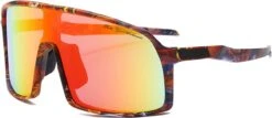 Sport Zonnebril 2023 - Fietsbril - Sportbril - Mountainbike - Goud Rood Spiegel - PGA